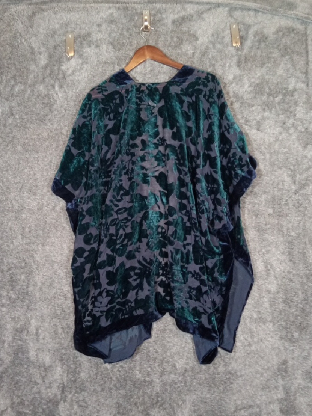 Chicos  Kimono Burn Out Cardigan Blue Teal Open Front Boho Fairy Womens L/lX - Picture 5 of 7